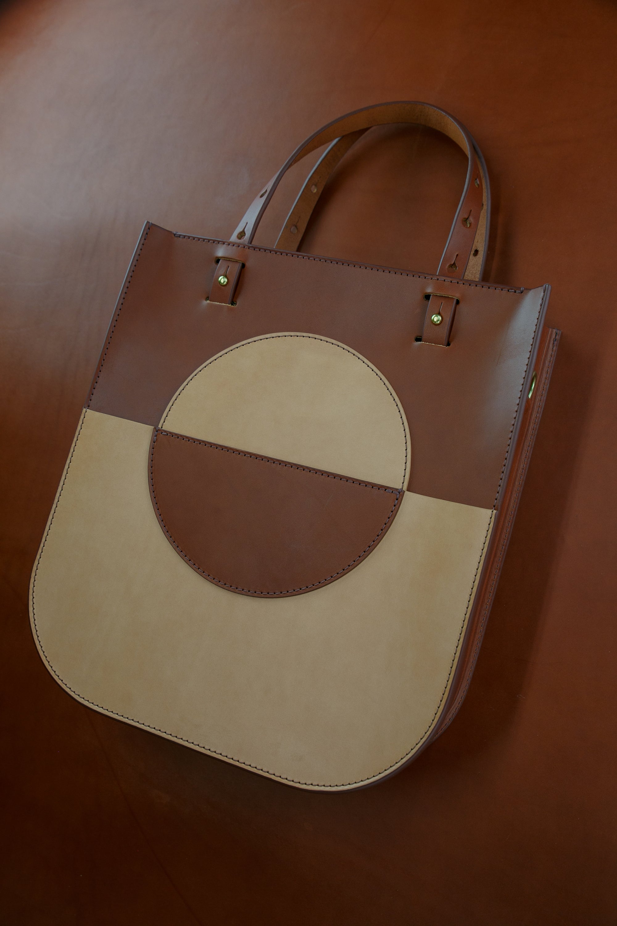 Luna Tote Bauhaus Collection: Chestnut One of A Kind