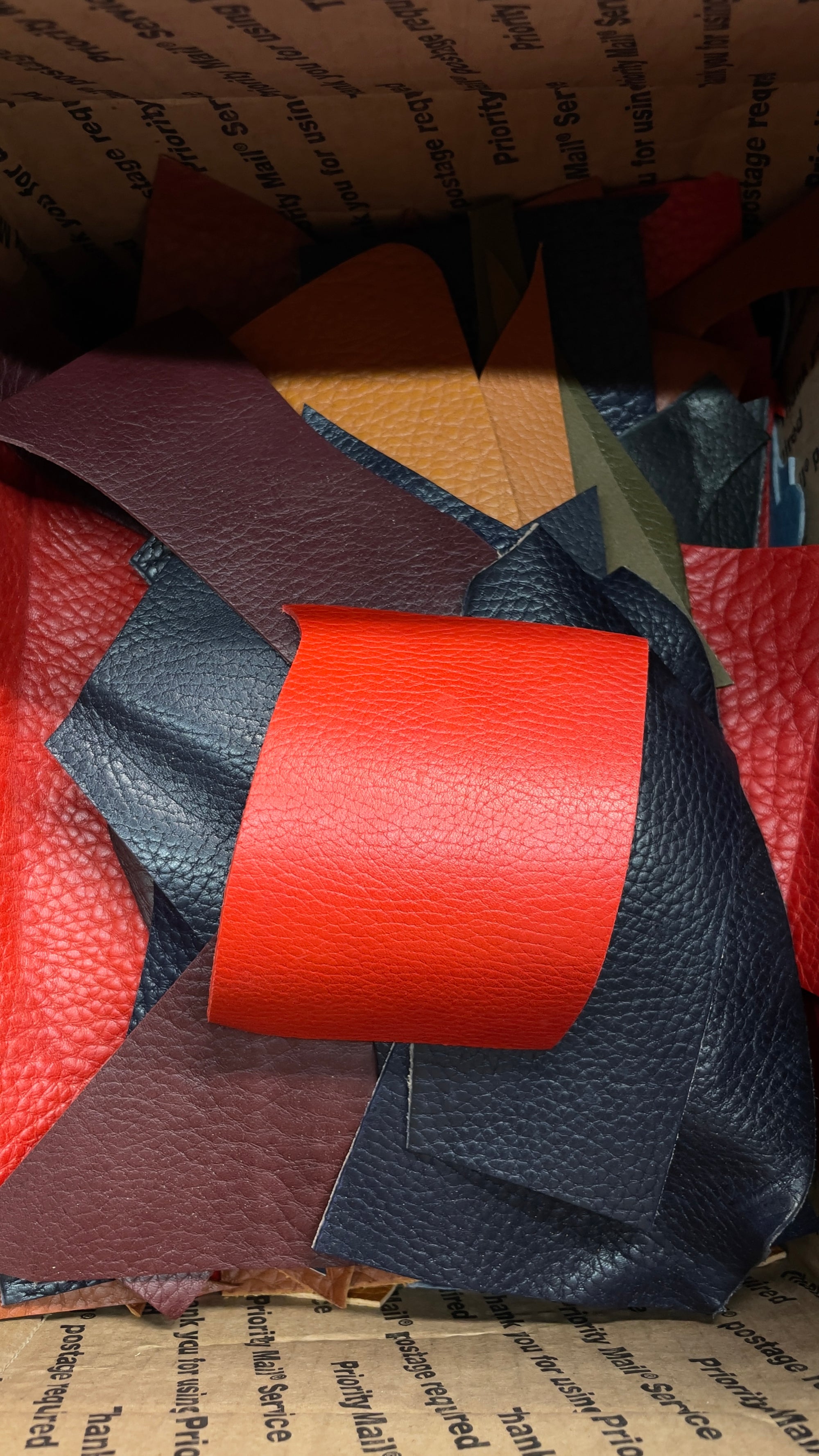 Large Box Leather Scraps (4.5/5oz)
