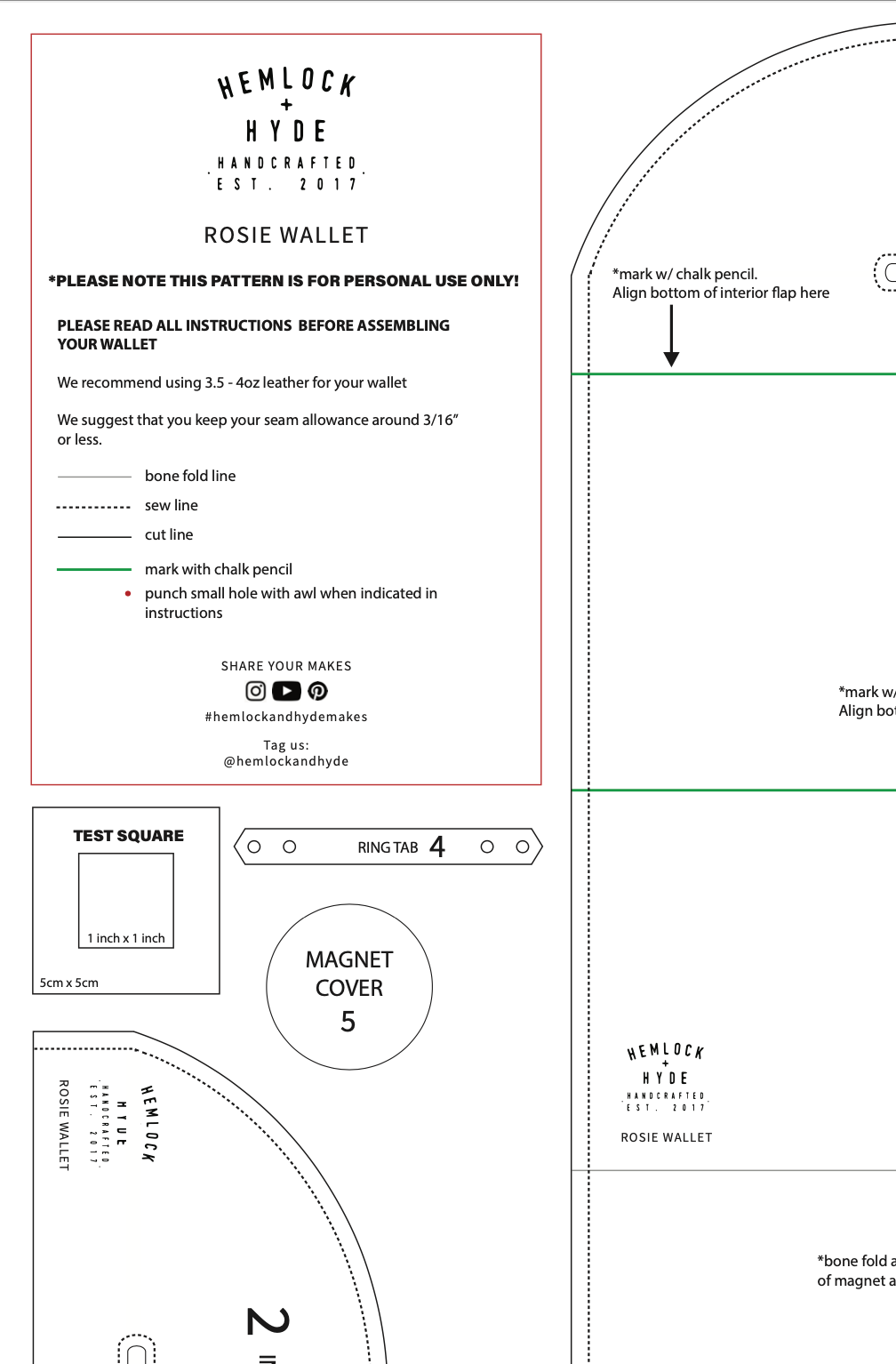 rosie-wallet-pattern-hemlock-and-hyde for Free Printable Leather Wallet Patterns Rosie Wallet Pattern – Hemlock and Hyde for Free Printable Leather Wallet Patterns