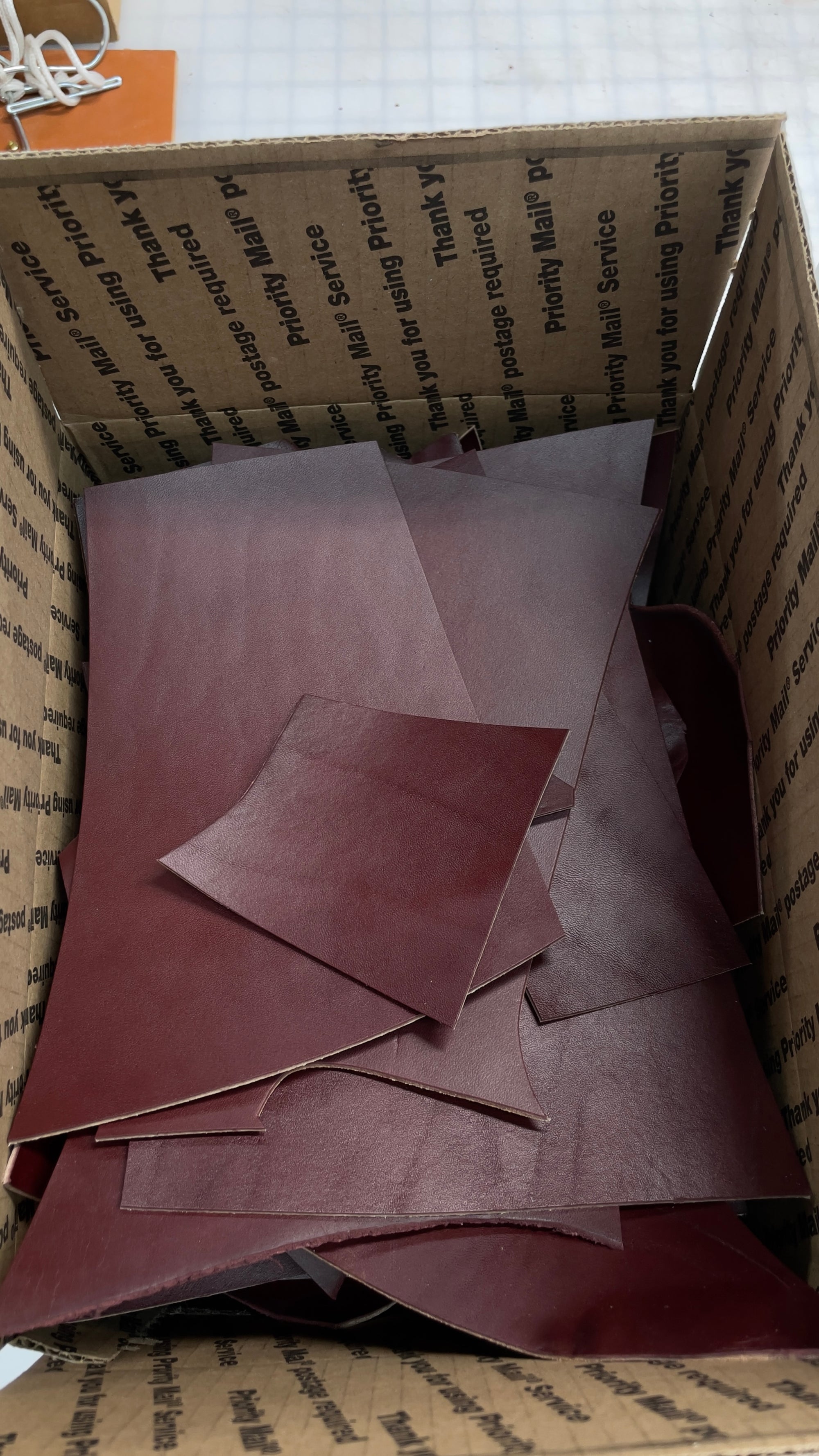 Large Box Leather Scraps (4.5/5oz)