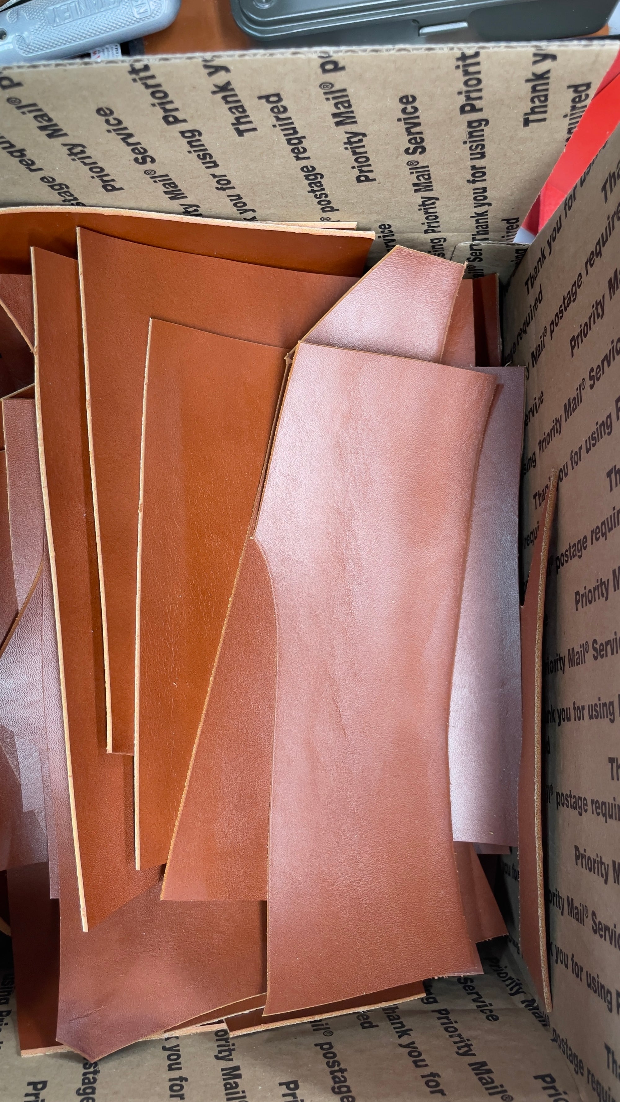 Large Box Leather Scraps (4.5/5oz)
