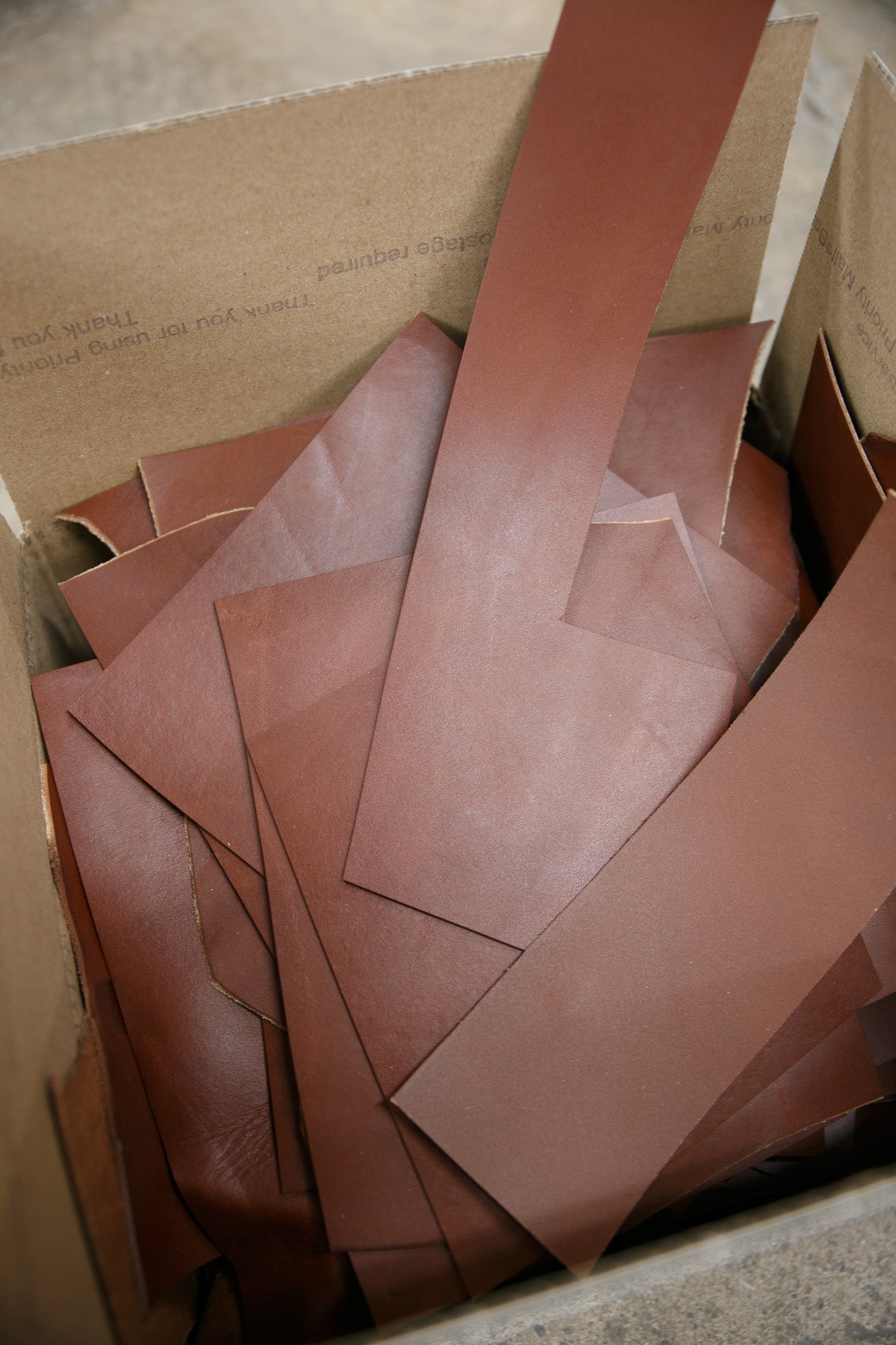 Large Box Leather Scraps (4.5/5oz)